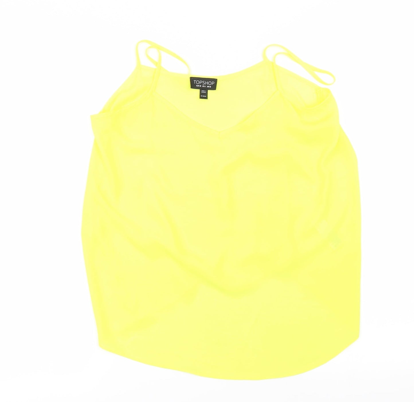 Womens UK Size 10 Topshop Yellow Basic Blouse