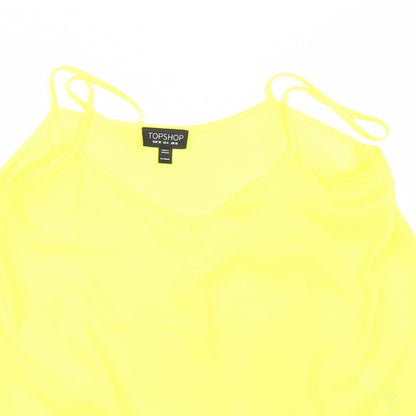 Womens UK Size 10 Topshop Yellow Basic Blouse