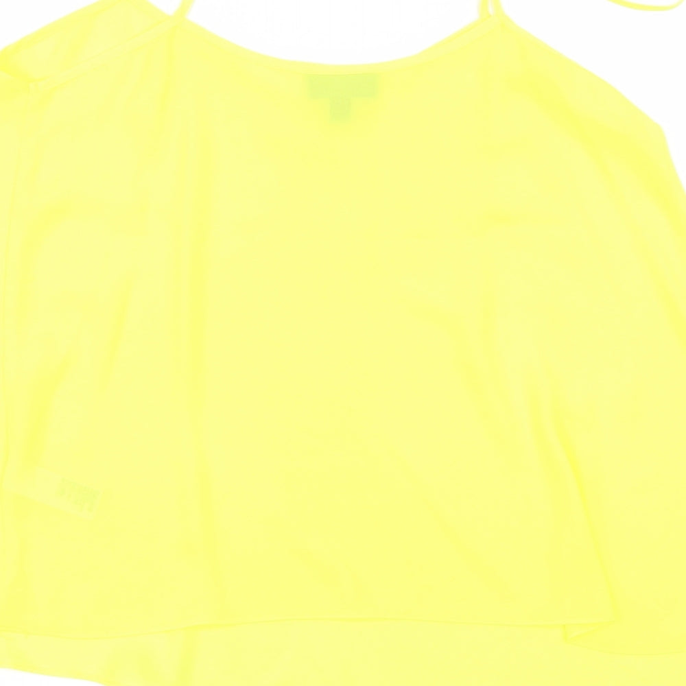 Womens UK Size 10 Topshop Yellow Basic Blouse