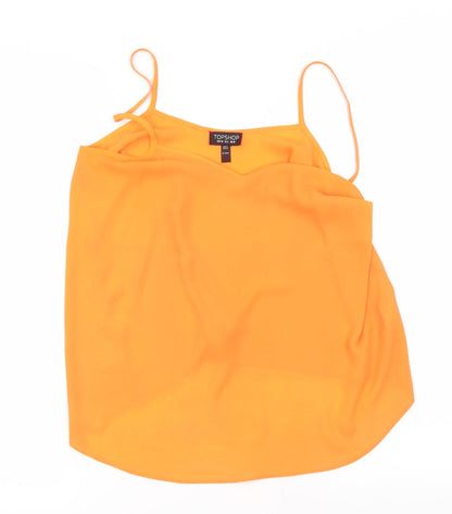 Womens UK Size 10 Topshop Orange Basic Blouse