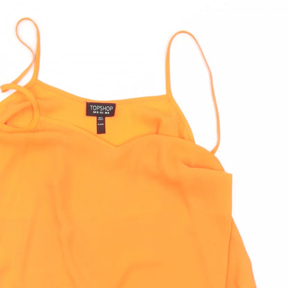 Womens UK Size 10 Topshop Orange Basic Blouse