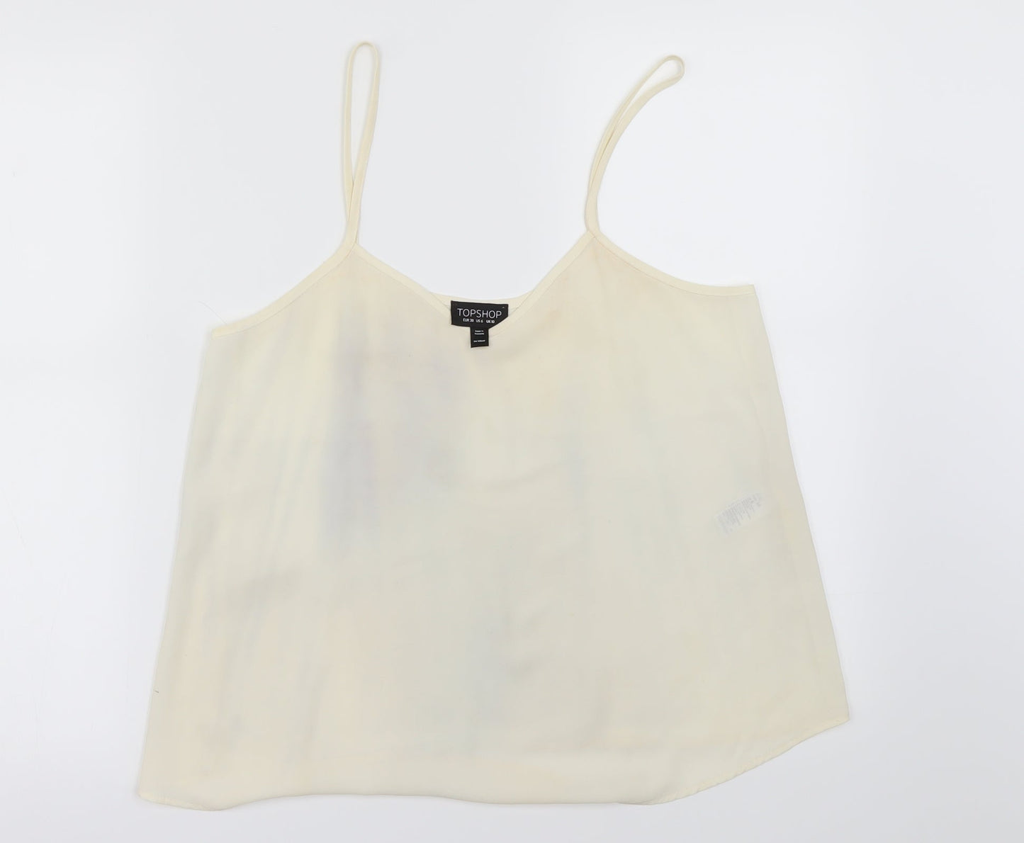 Womens UK Size 10 Topshop Ivory Basic Blouse