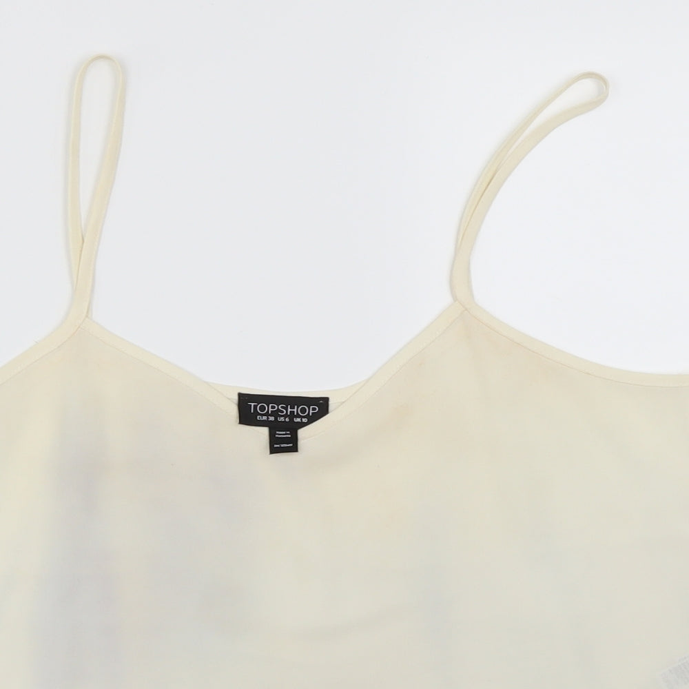 Womens UK Size 10 Topshop Ivory Basic Blouse