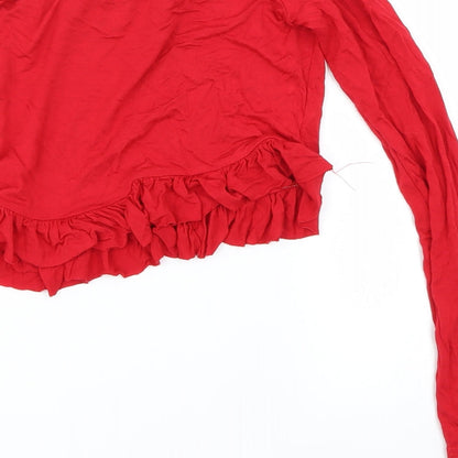 PRETTYLITTLETHING Womens Red   Basic Blouse Size 8