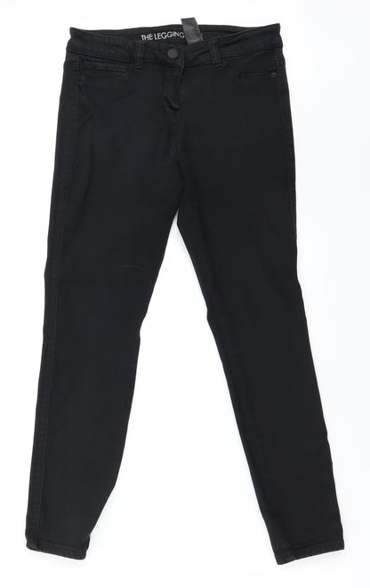 Womens UK Size 12 Preworn Regular Fit Skinny Black Jeans