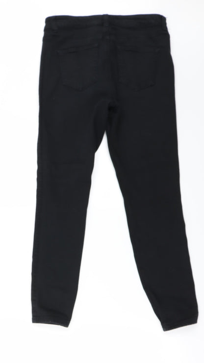 Womens UK Size 12 Preworn Regular Fit Skinny Black Jeans