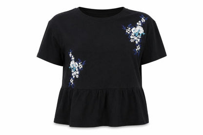 Womens UK Size 10 Atmosphere Black Basic T-Shirt