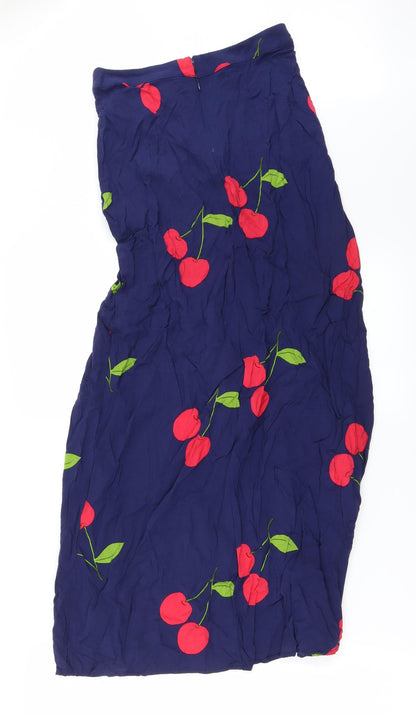 FOREVER 21 Womens Blue Floral  A-Line Skirt Size XS