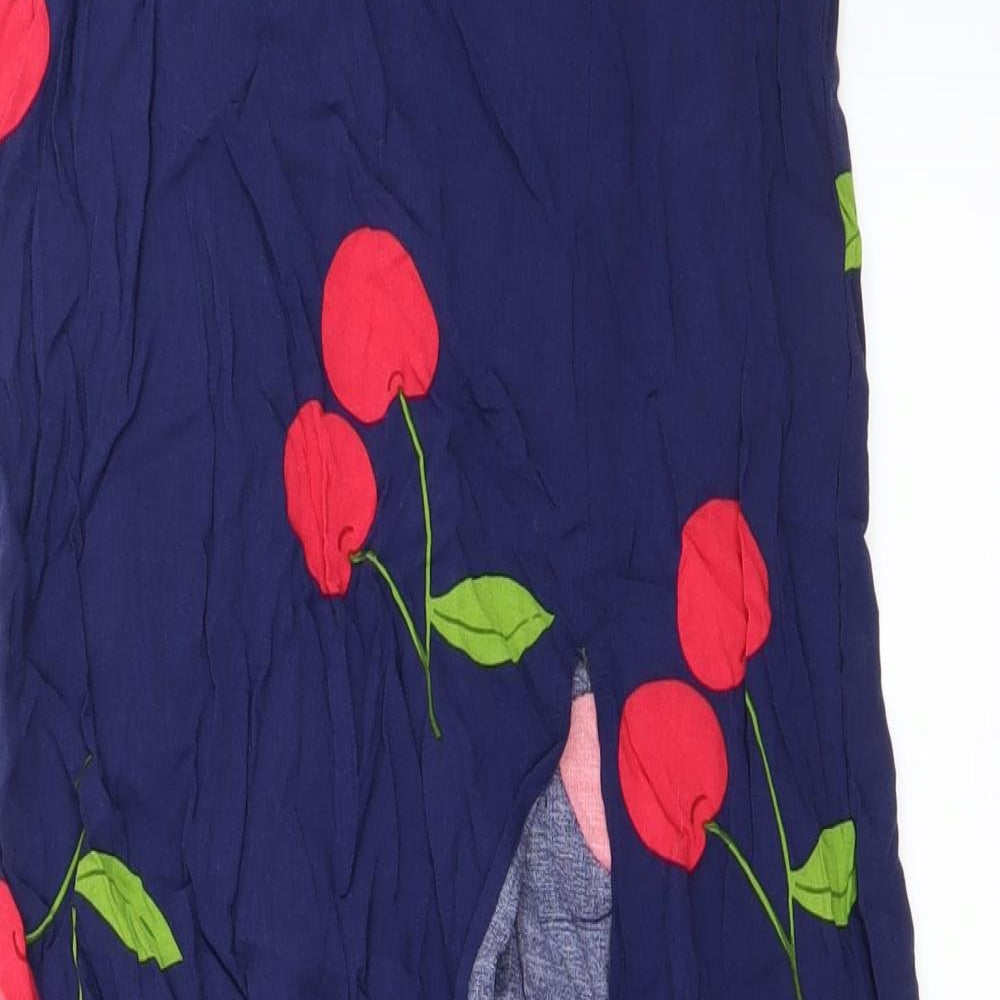 FOREVER 21 Womens Blue Floral  A-Line Skirt Size XS