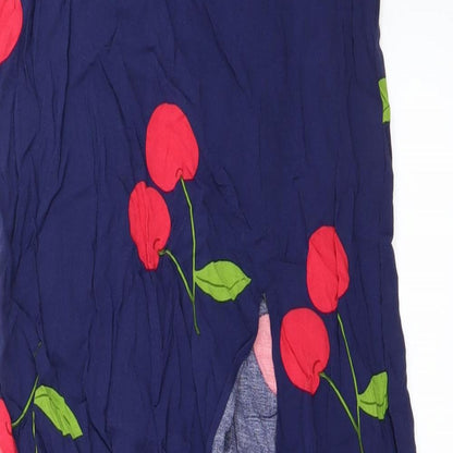 FOREVER 21 Womens Blue Floral  A-Line Skirt Size XS