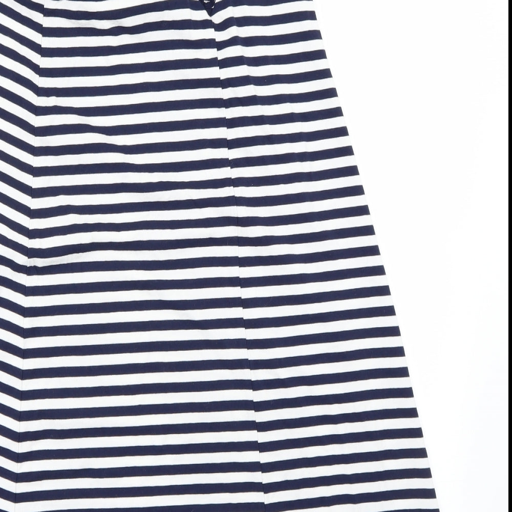 George Womens White Striped  A-Line  Size 8