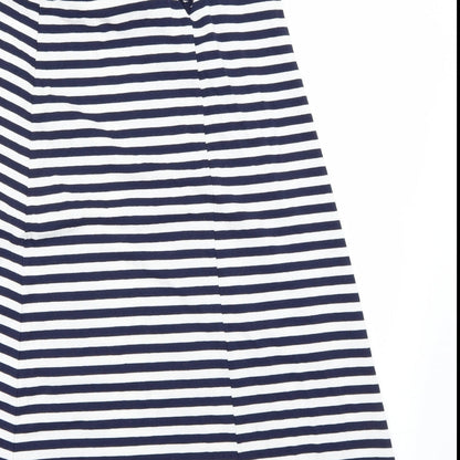 George Womens White Striped  A-Line  Size 8