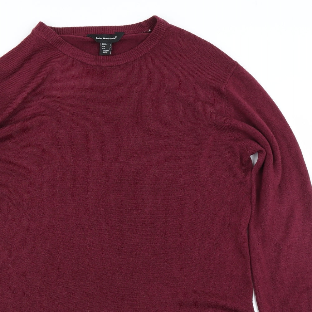 Cedar Wood State Mens Purple   Pullover Jumper Size L