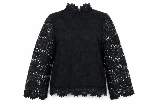 Womens UK Size 8 Papaya Black Basic Blouse
