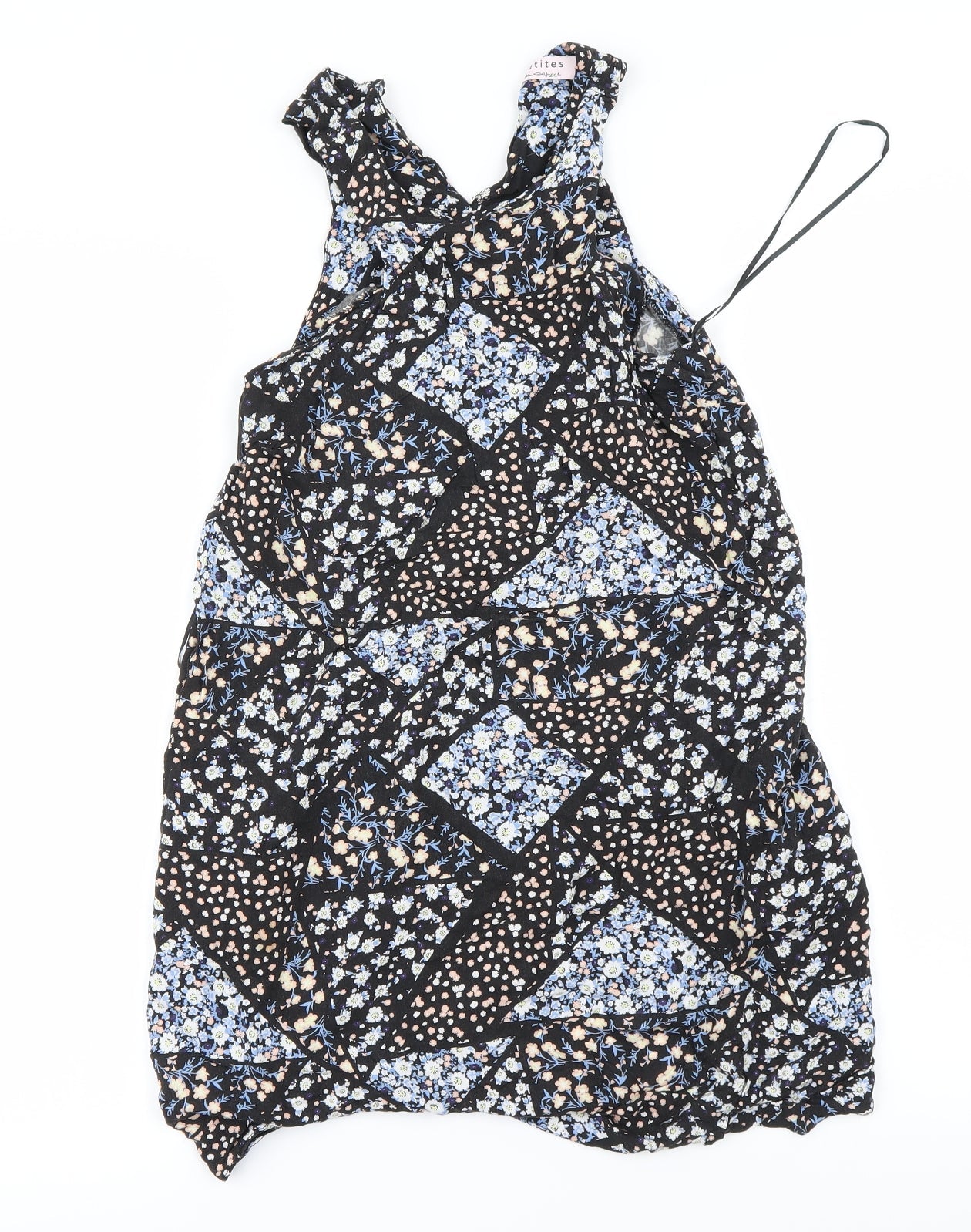 Miss Selfridge Womens Black Floral  A-Line  Size 8