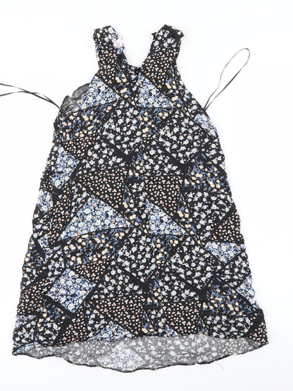 Miss Selfridge Womens Black Floral  A-Line  Size 8