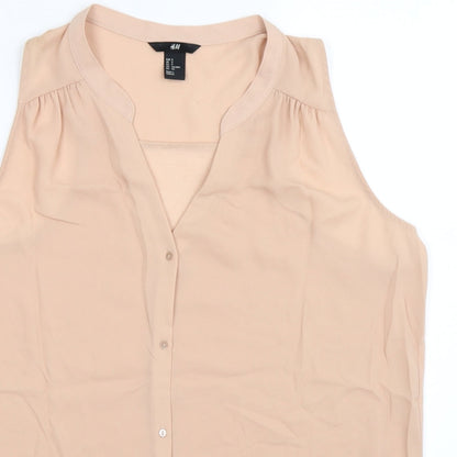 H&M Womens Beige   Basic Button-Up Size S