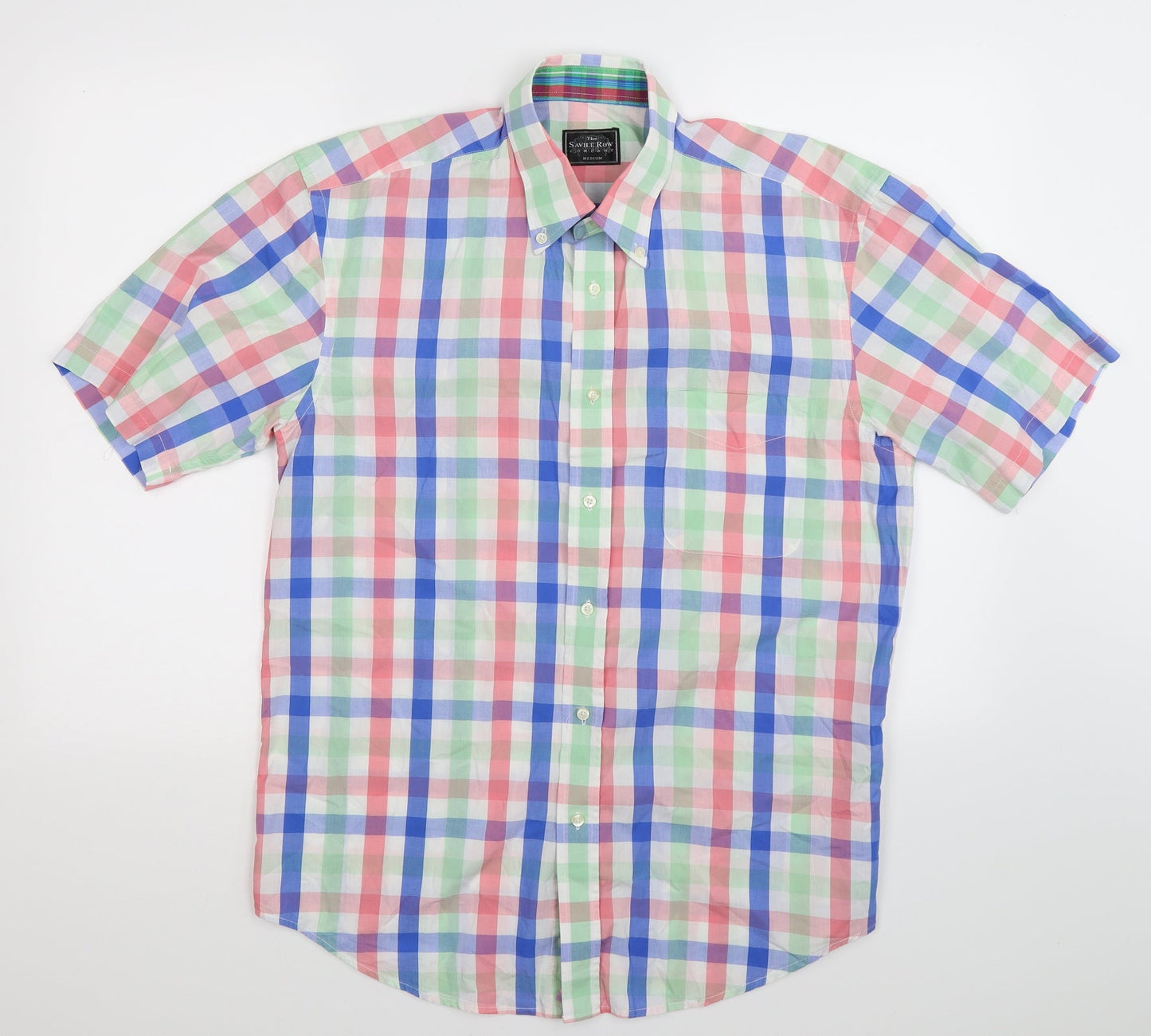 Savile Row Mens Multicoloured Check   Button-Up Size M