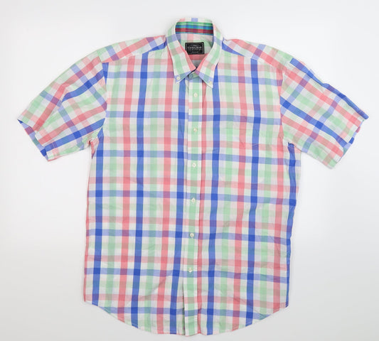Savile Row Mens Multicoloured Check   Button-Up Size M
