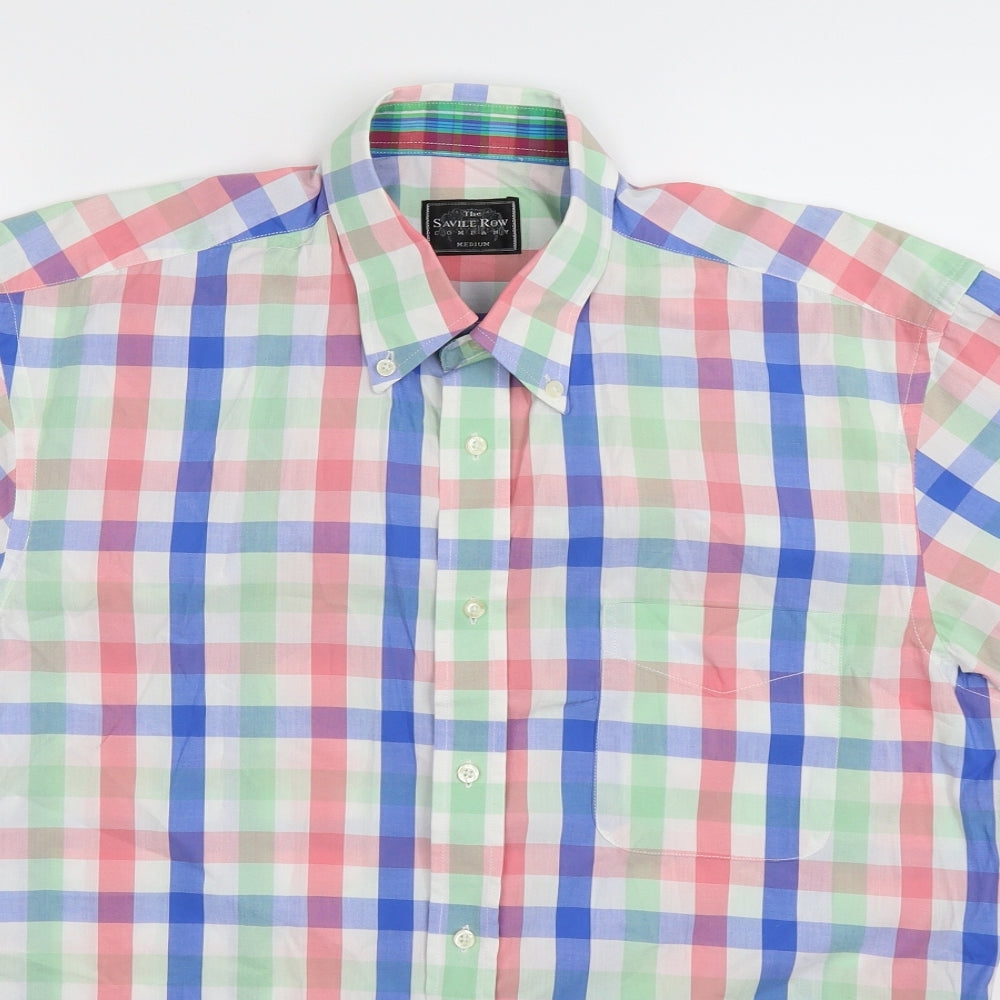 Savile Row Mens Multicoloured Check   Button-Up Size M