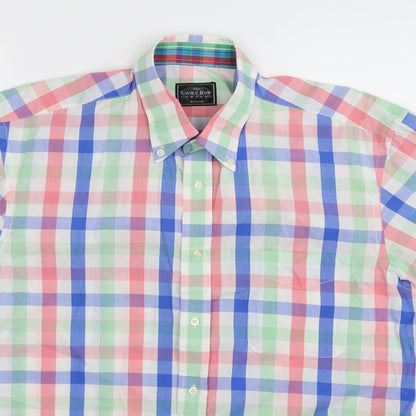 Savile Row Mens Multicoloured Check   Button-Up Size M