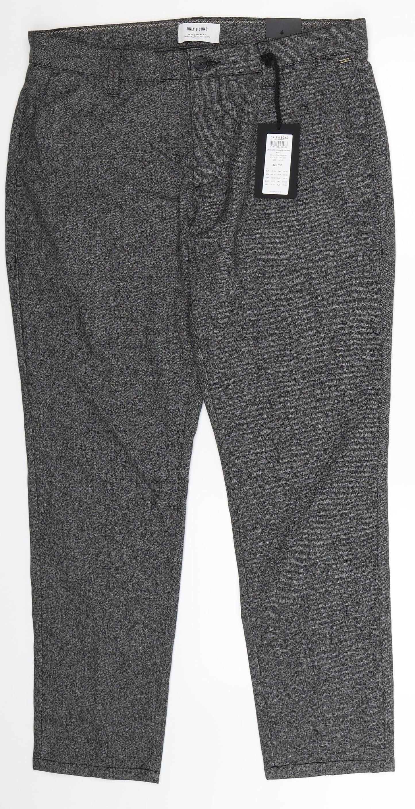 ONLY & SONS Womens Grey   Trousers  Size 32 L30 in