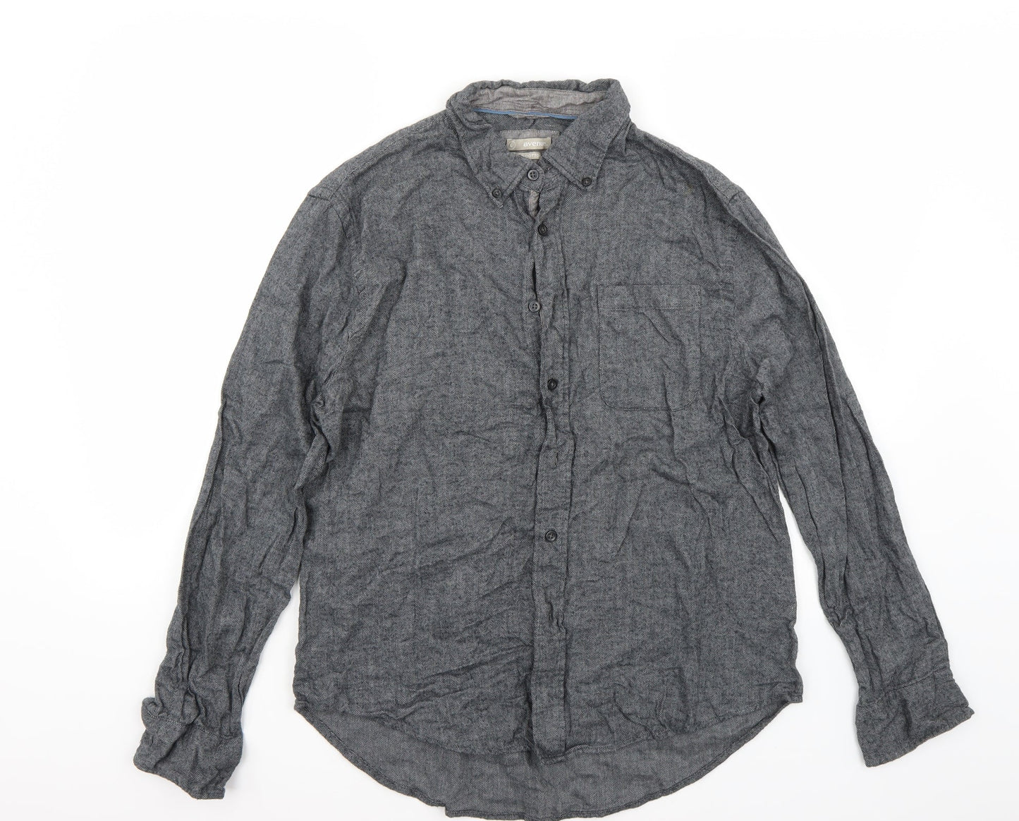 Avenue Mens Grey    Button-Up Size L