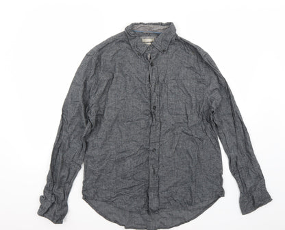 Avenue Mens Grey    Button-Up Size L