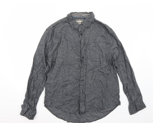 Avenue Mens Grey    Button-Up Size L