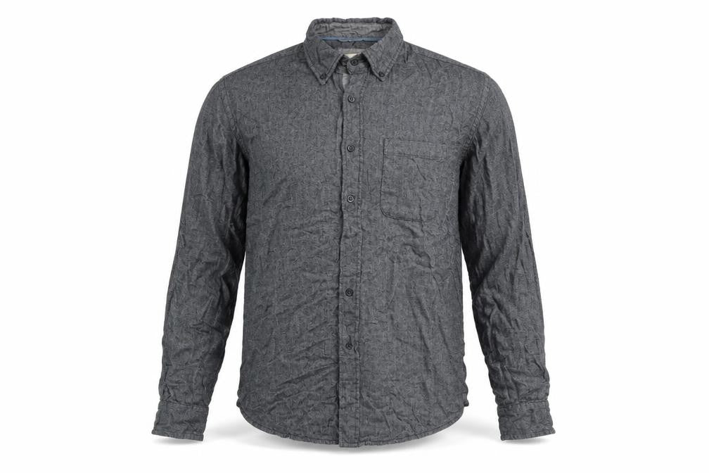 Mens UK Size L Avenue Grey  Button-Up Long Sleeve Casual Shirt