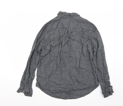 Avenue Mens Grey    Button-Up Size L