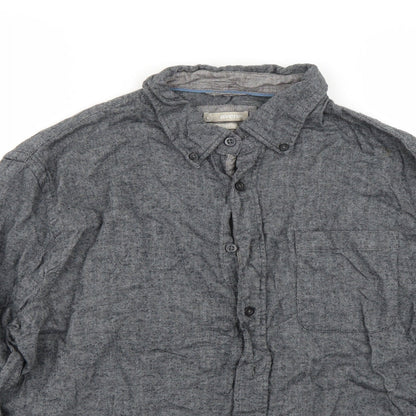 Avenue Mens Grey    Button-Up Size L