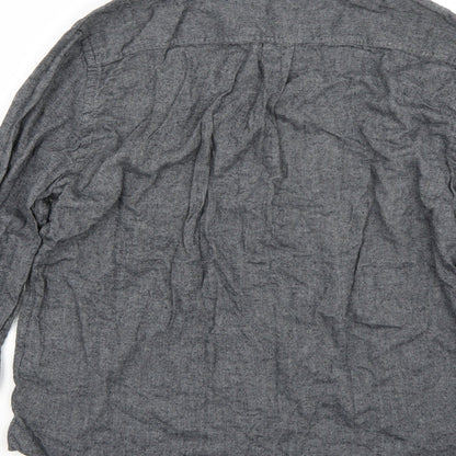 Avenue Mens Grey    Button-Up Size L