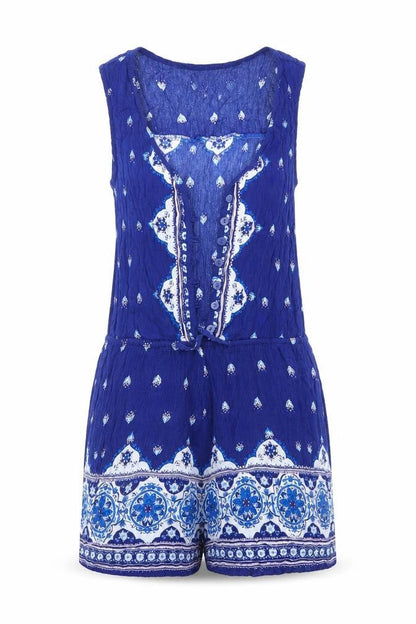 Womens UK Size 4 H&M One-Piece Blue Playsuit