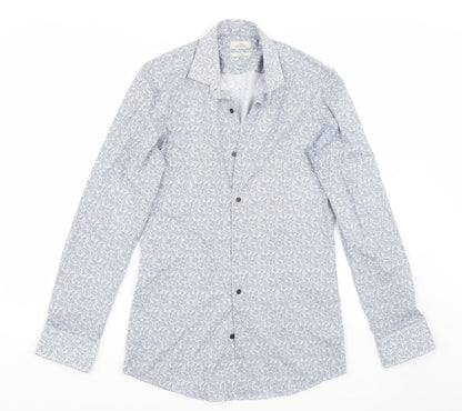 Mens UK Size 14 NEXT White  Button-Up Long Sleeve Casual Shirt