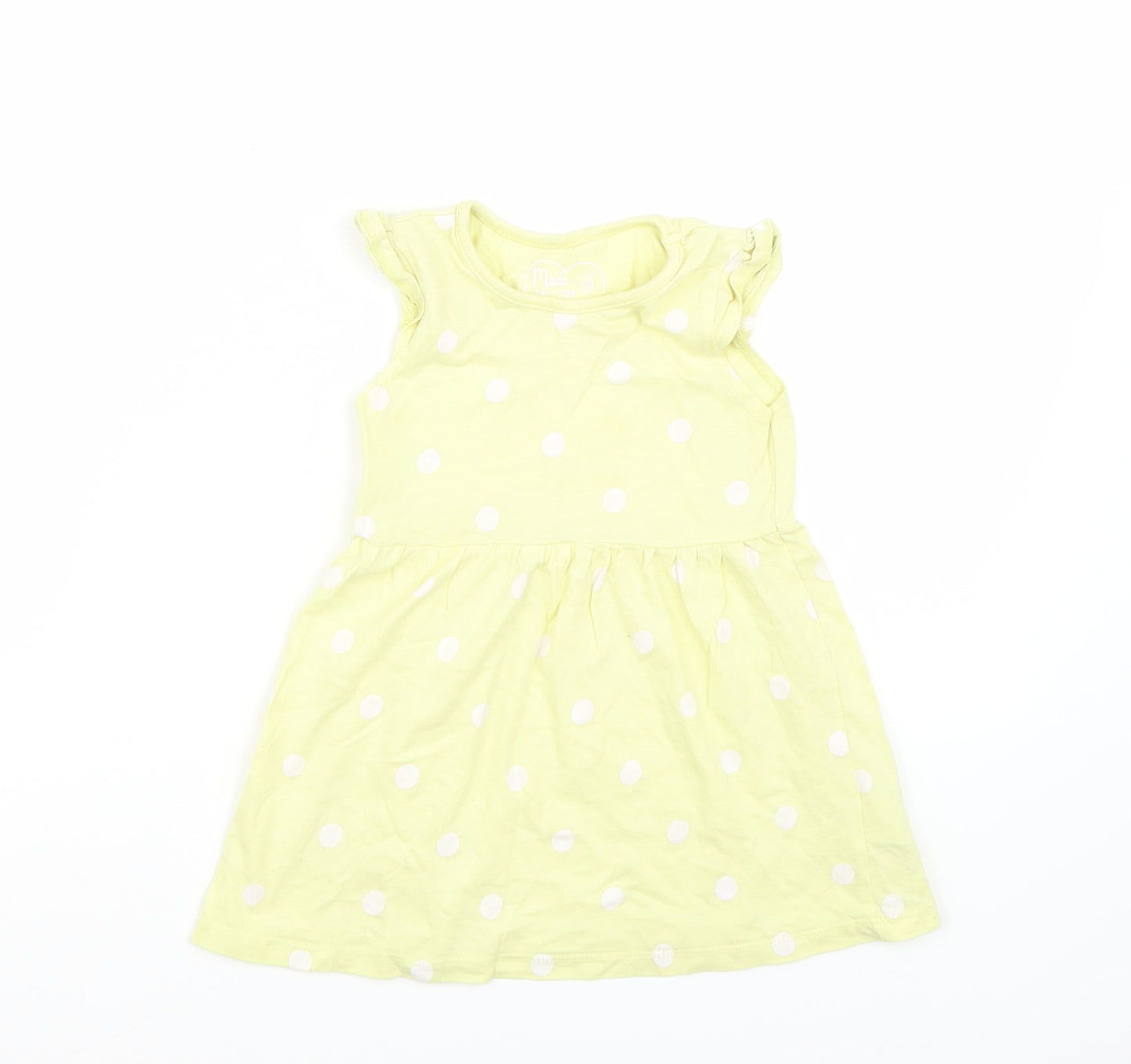 Made for Life Girls Yellow Polka Dot  Basic T-Shirt Size 2 Years