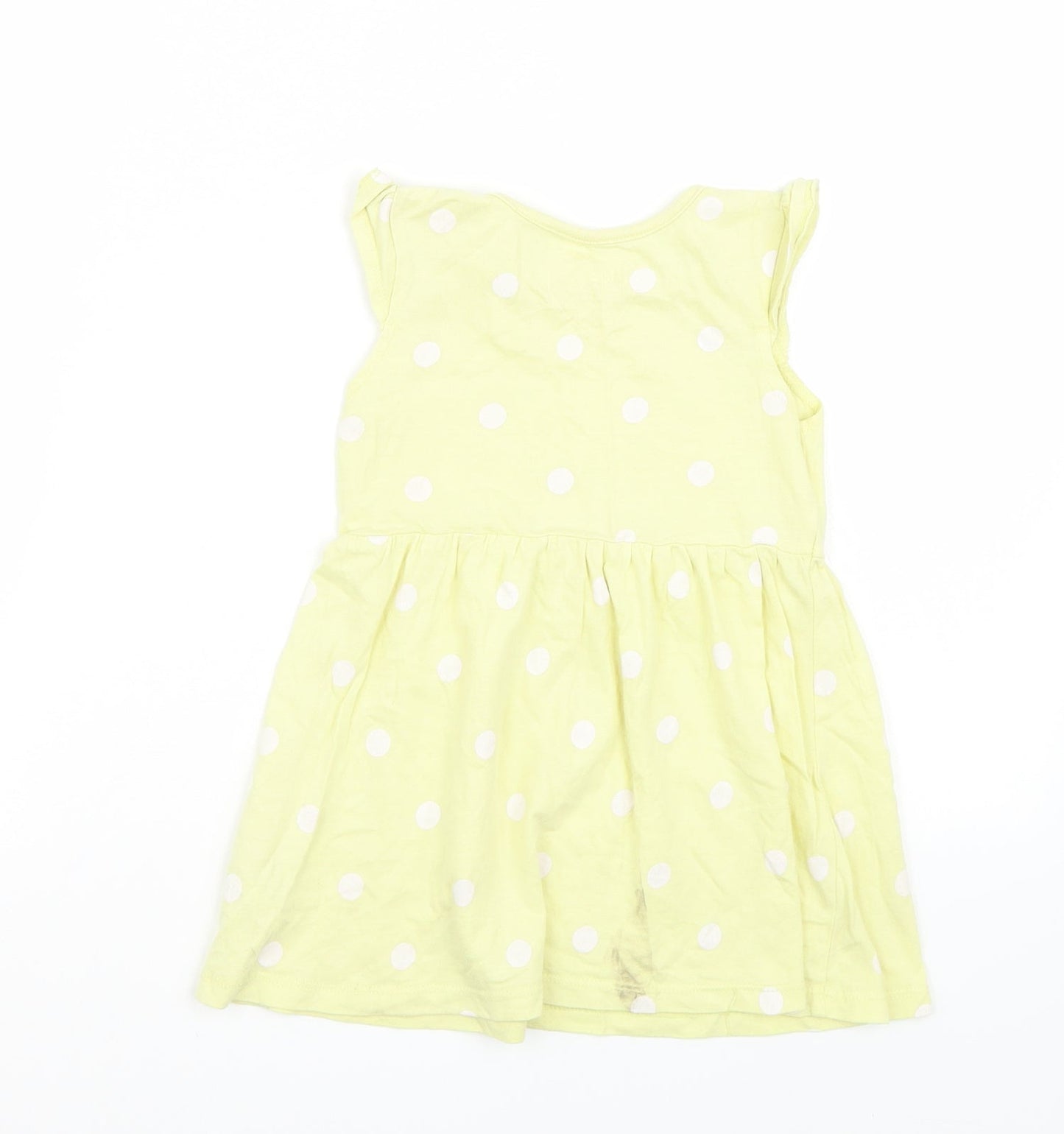 Made for Life Girls Yellow Polka Dot  Basic T-Shirt Size 2 Years