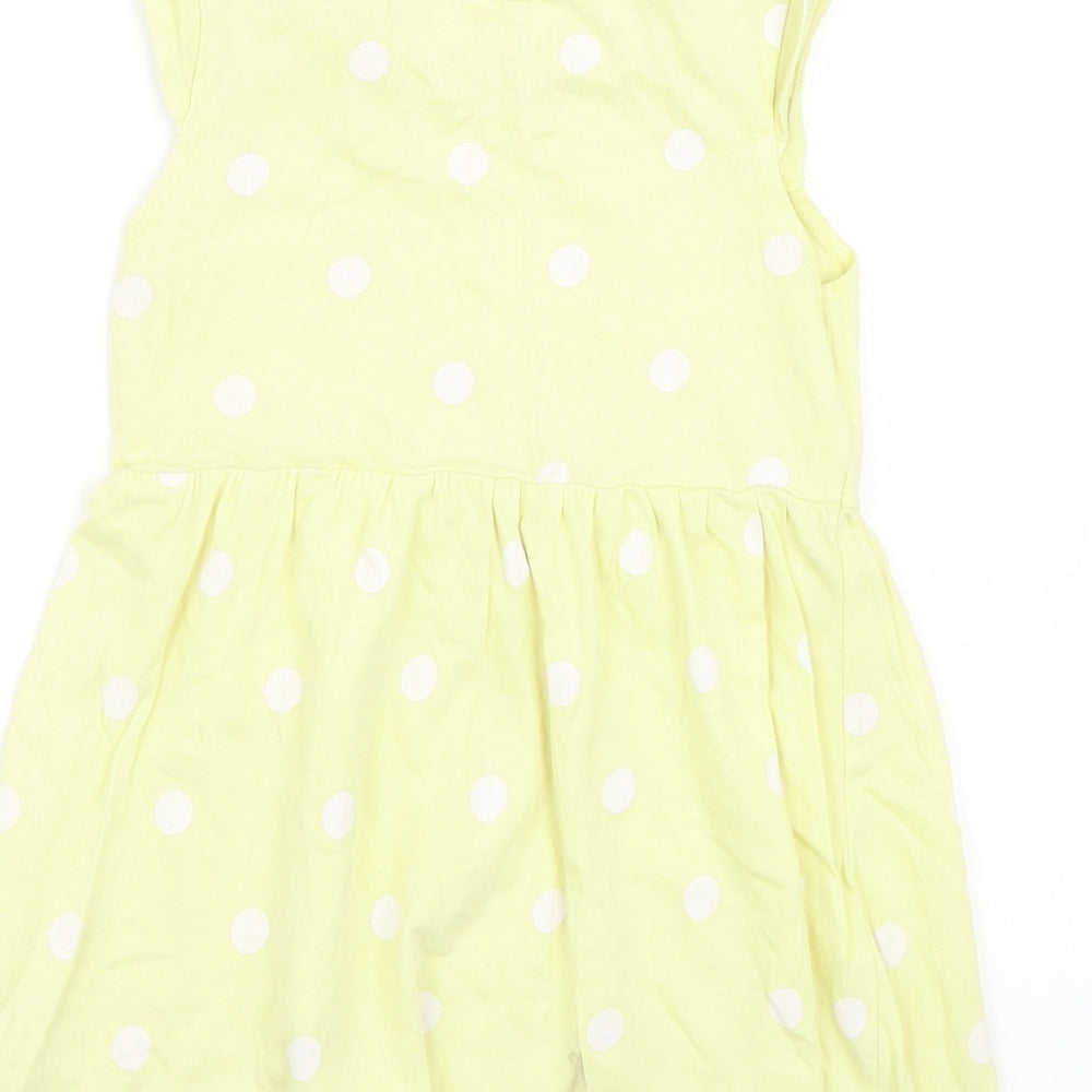 Made for Life Girls Yellow Polka Dot  Basic T-Shirt Size 2 Years