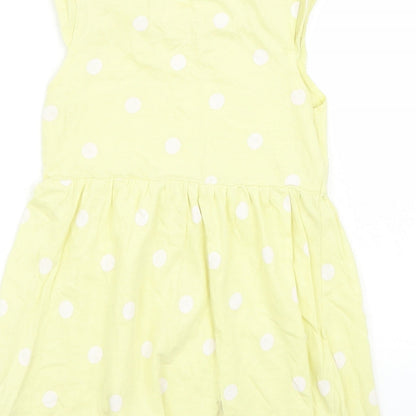 Made for Life Girls Yellow Polka Dot  Basic T-Shirt Size 2 Years