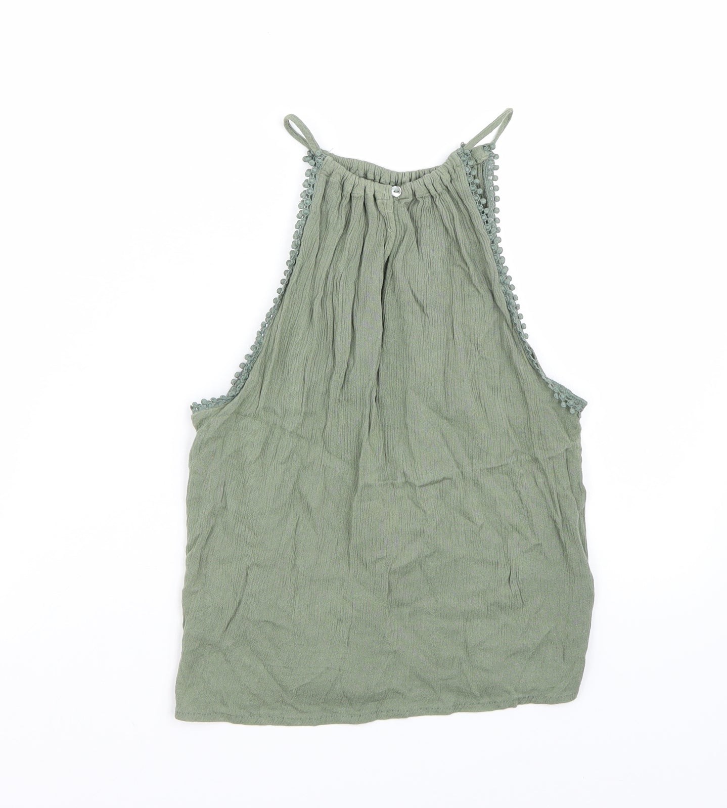 Womens UK Size 4 H&M Green Basic Tank