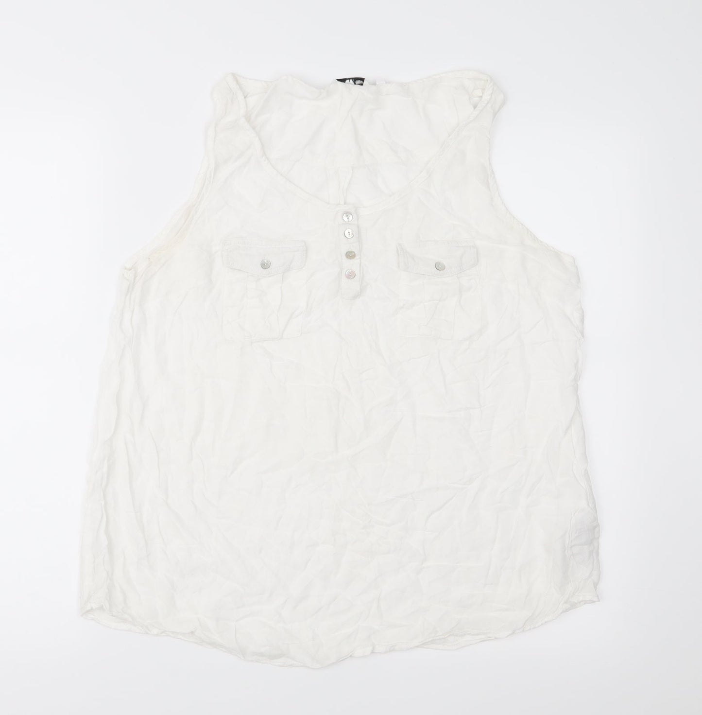 Womens UK Size 16 New Look White Basic Blouse