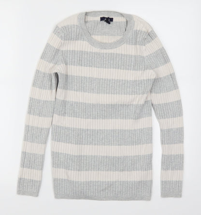 Gap Womens Grey Striped  Pullover Jumper Size M