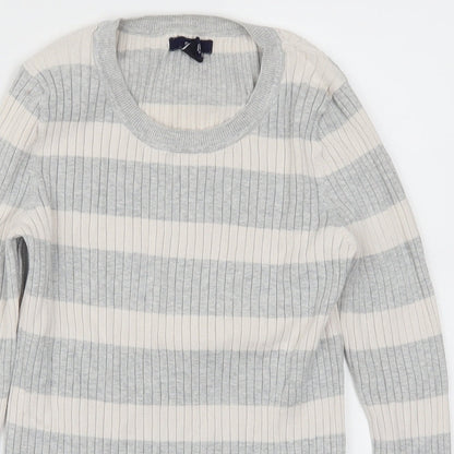 Gap Womens Grey Striped  Pullover Jumper Size M
