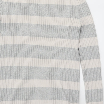 Gap Womens Grey Striped  Pullover Jumper Size M