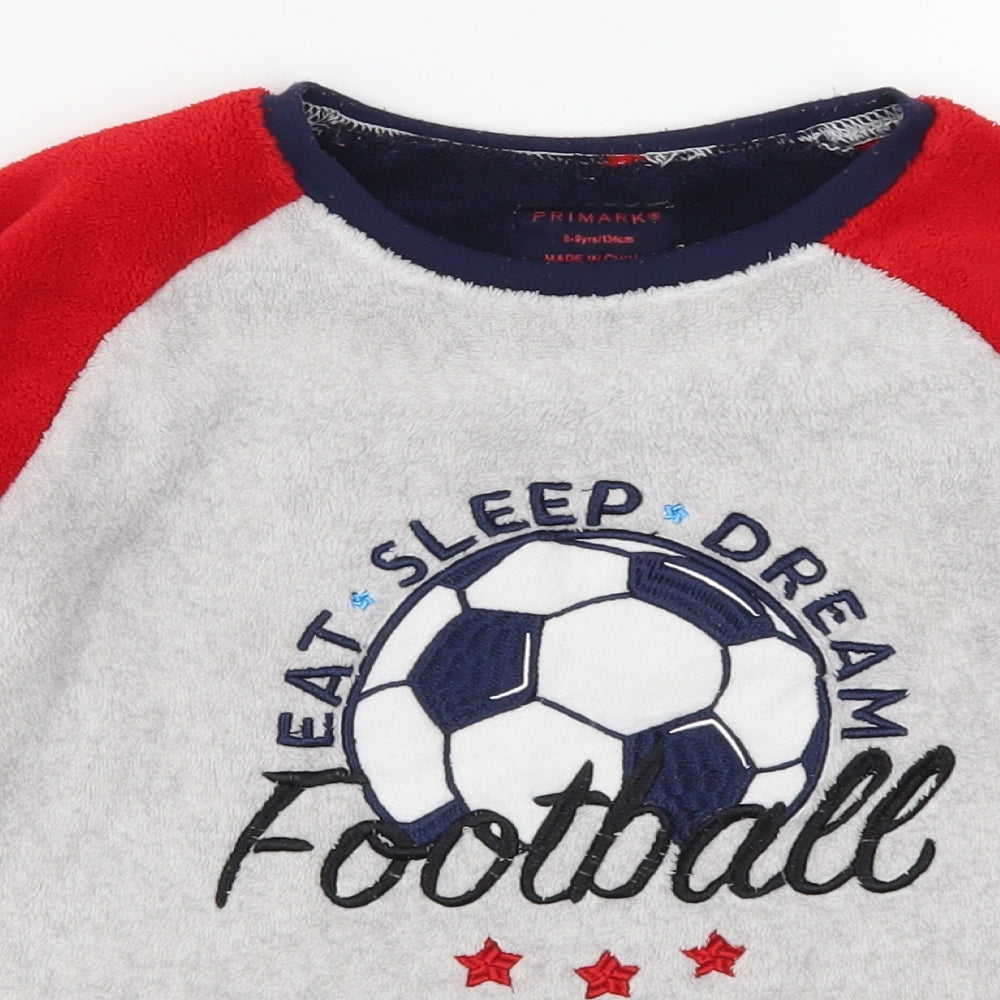 Primark Boys Red Solid   Pyjama Top Size 8-9 Years  - Eat Sleep Dream Football