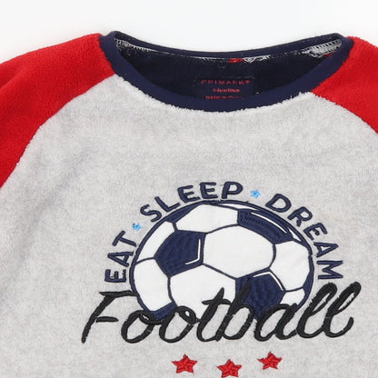 Primark Boys Red Solid   Pyjama Top Size 8-9 Years  - Eat Sleep Dream Football