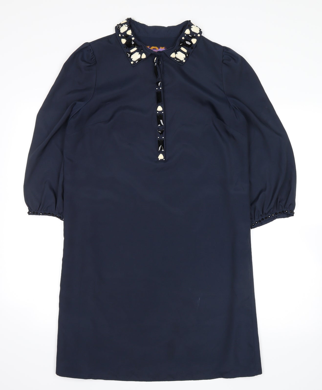 Womens UK Size 8 NEXT Blue Kimono Blouse