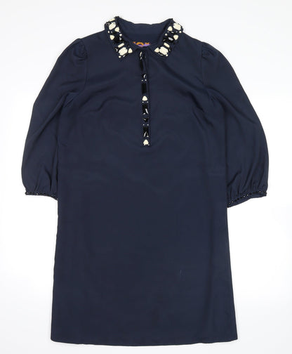 Womens UK Size 8 NEXT Blue Kimono Blouse