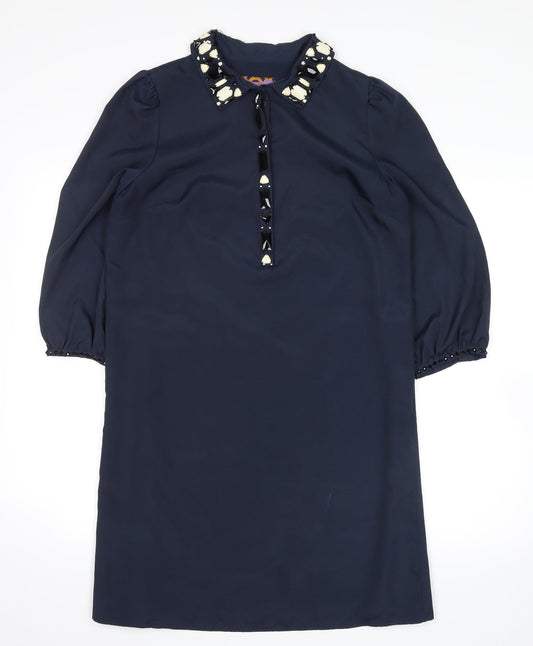 Womens UK Size 8 NEXT Blue Kimono Blouse