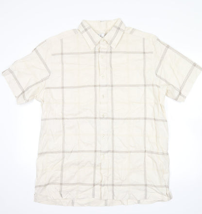 Mens UK Size XL BHS White  Button-Up Short Sleeve Casual Shirt